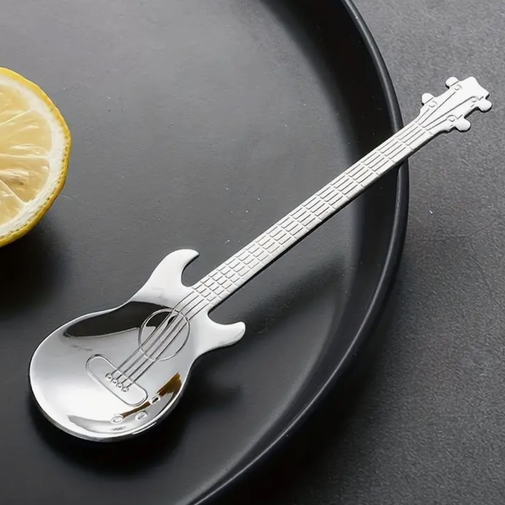 🎸 Guitar Shaped Coffee Spoon Stainless Steel Music Lover Musician Gift